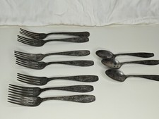 Vintage Children's Toy Fork Spoon WBW with Mother Goose 10 Piece Set
