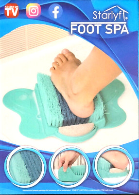 Starlyf  Foot Spa Fußbürste Fußmassage für Badewanne und Dusche mit Bimsstein