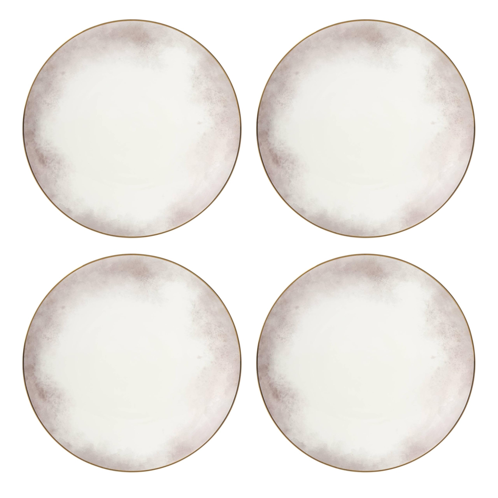 Trianna Coupe Dinner Plates, Set of 4, 4 Count, Taupe/Grey
