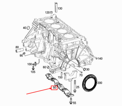 MERCEDES-BENZ A W177 Engine Bearing Bridge A2820340108