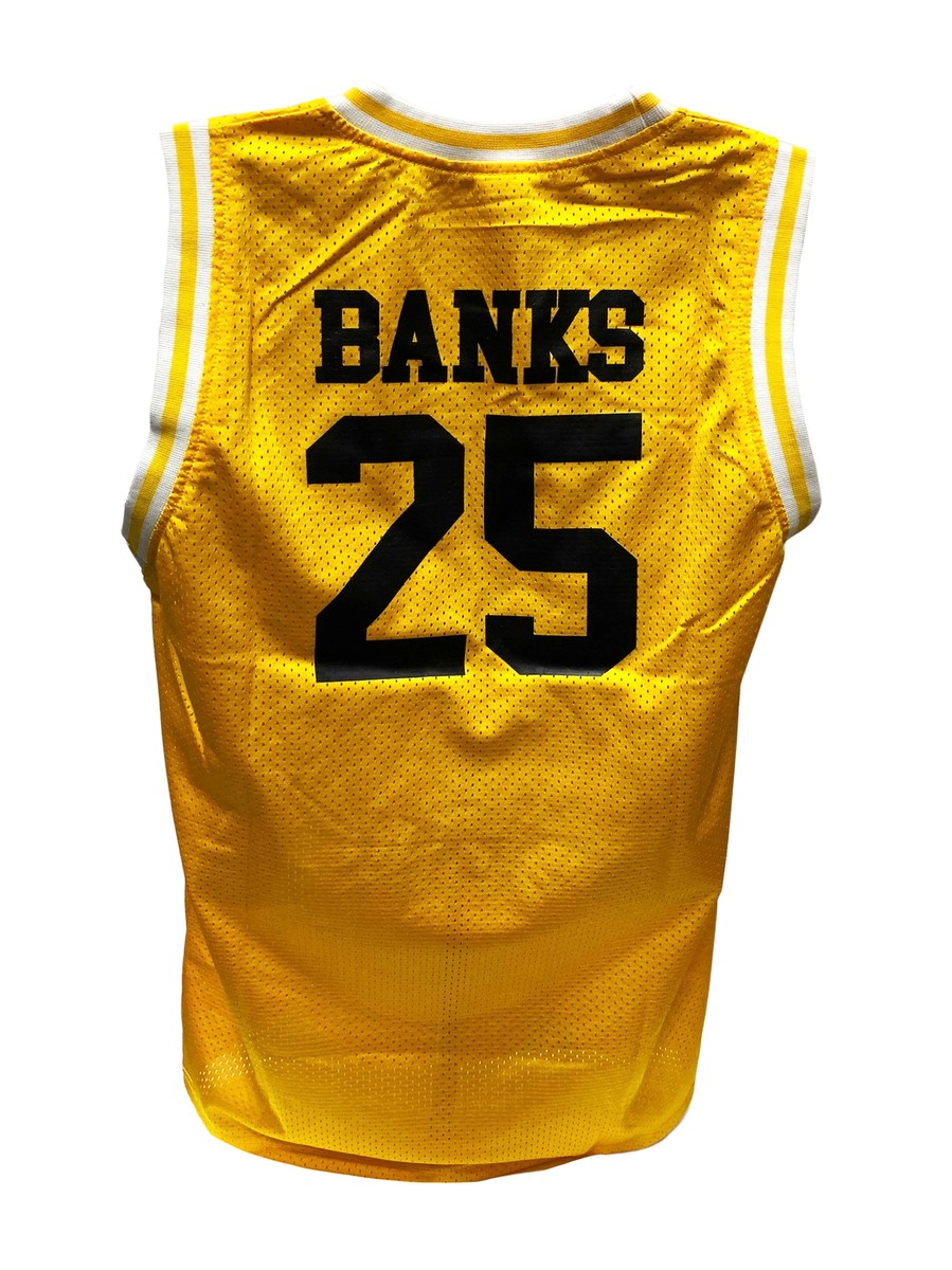 Carlton Banks #25 Yellow Basketball Jersey Fresh Prince of Bel Air