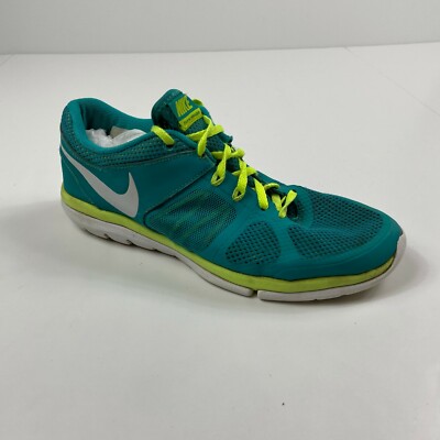 Nike Shoes Womens Size 8 Flex 2014 Running Athletic Low Top Sneaker Green White 