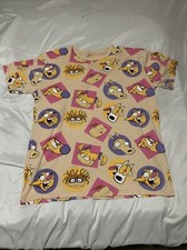 Nickelodeon Rugrats AOP Graphic T-Shirt Tan All Over Print Characters Size Large