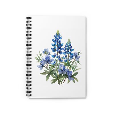 Texas Blue Bonnet Wildflower Spiral Notebook Ruled Line Flower Floral ...