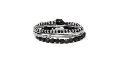 M. COHEN ARMBAND SET - THE CREATE STACK SILBER UND ONYX HAUSGEMACHT
