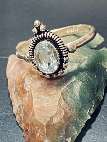 Opulent Sterling Silver 925 Blue Topaz Ring