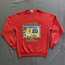 VTG 1990s Christmas Theme Sweatshirt Mens Large Red Pullover JERZEES 90s USA