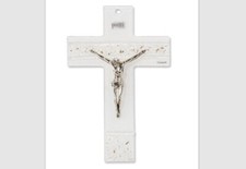 Crucifix cm 16 fabriqué artisanale dans Verre de Murano fabriqué dans Italy