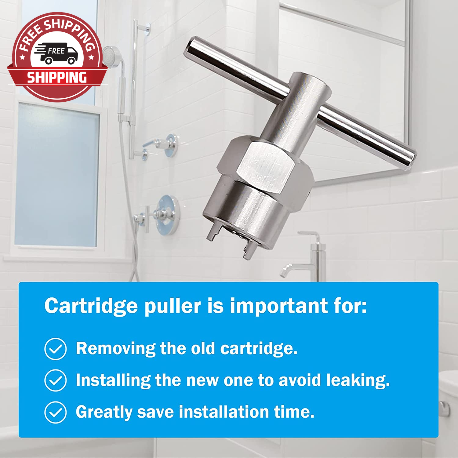 1222 Replacement Cartridge and Puller, Faucet Shower Valve Cartridge