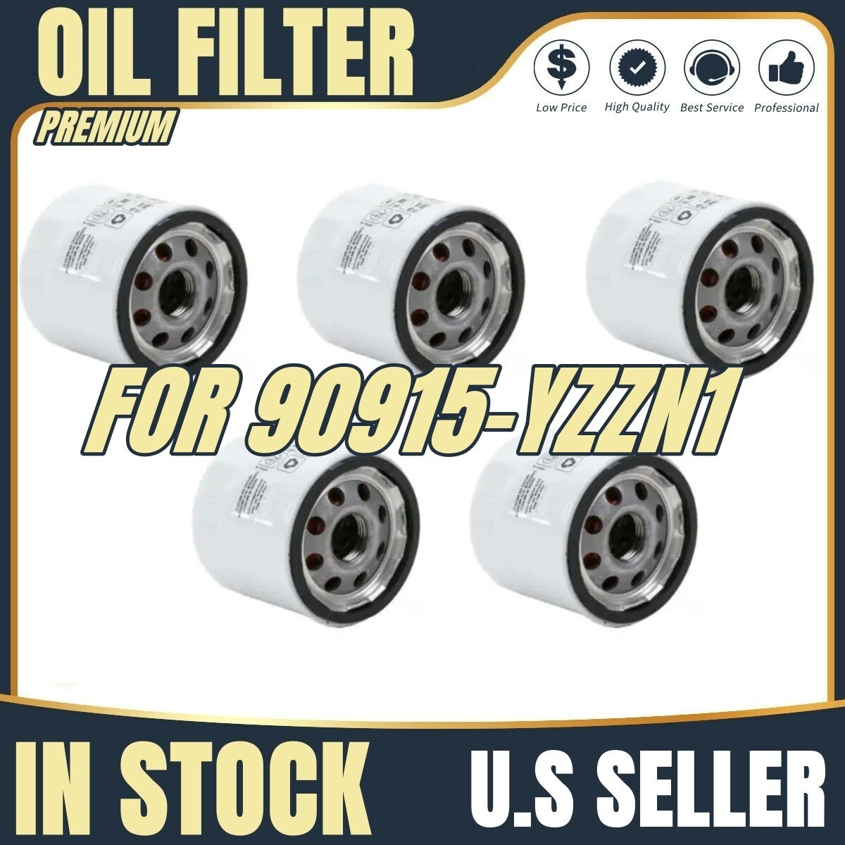 Replace For Toyota Parts 90915-YZZN1 Oil Filter 1/2 Case (QTY 5