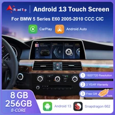 Android 13 Wireless Carplay Multimedia Touch Screen For BMW 5 Series E60 2005-10