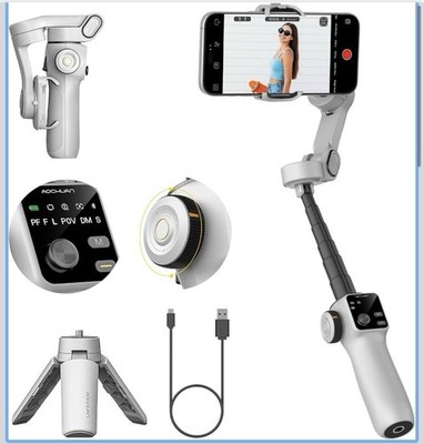 White AOCHUAN Smart X Pro 3-Axis Phone Gimbal Stabilizer for iPhone, Android