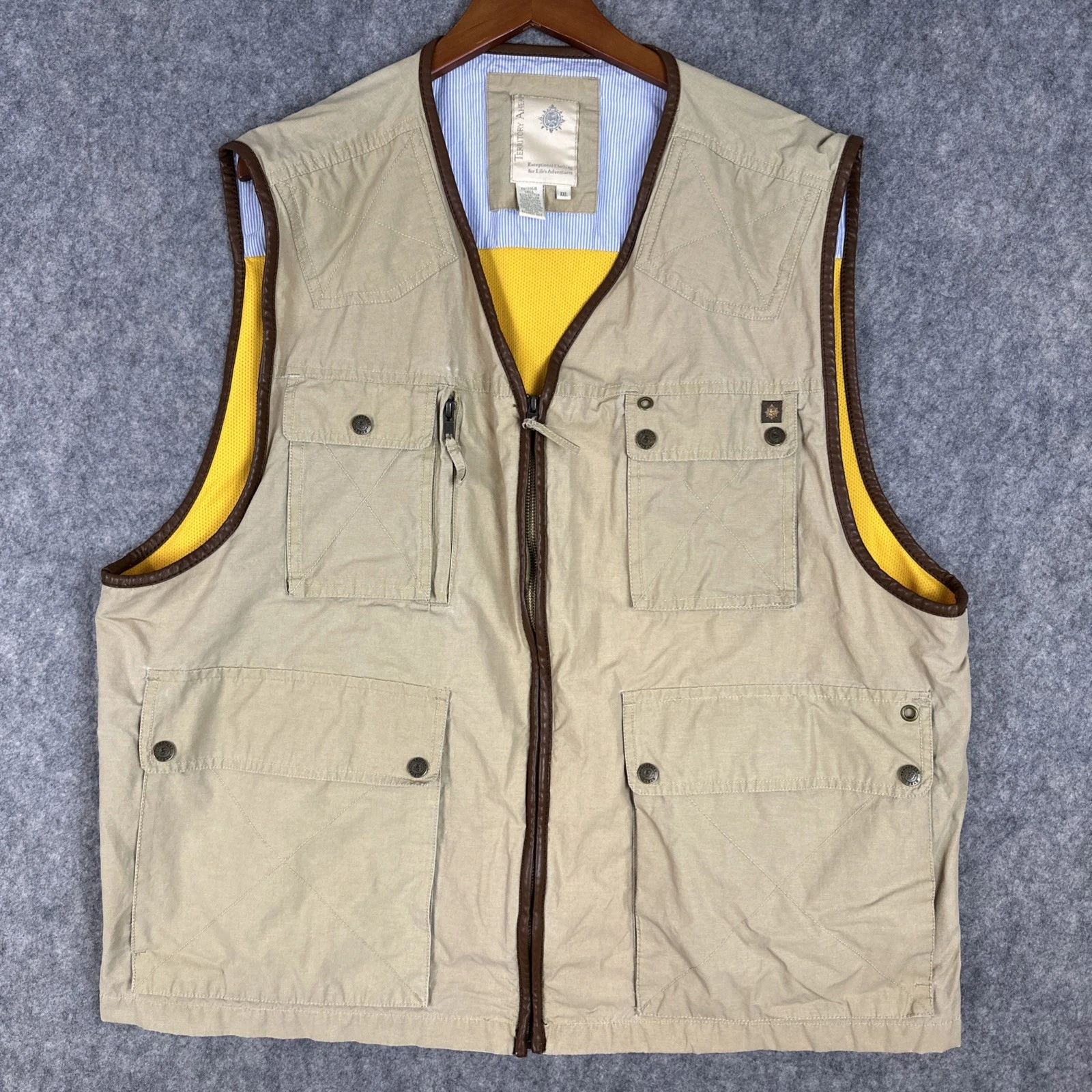 Territory Ahead Vest Men 2XL Safari Utility Fishing Mesh Lined Pockets