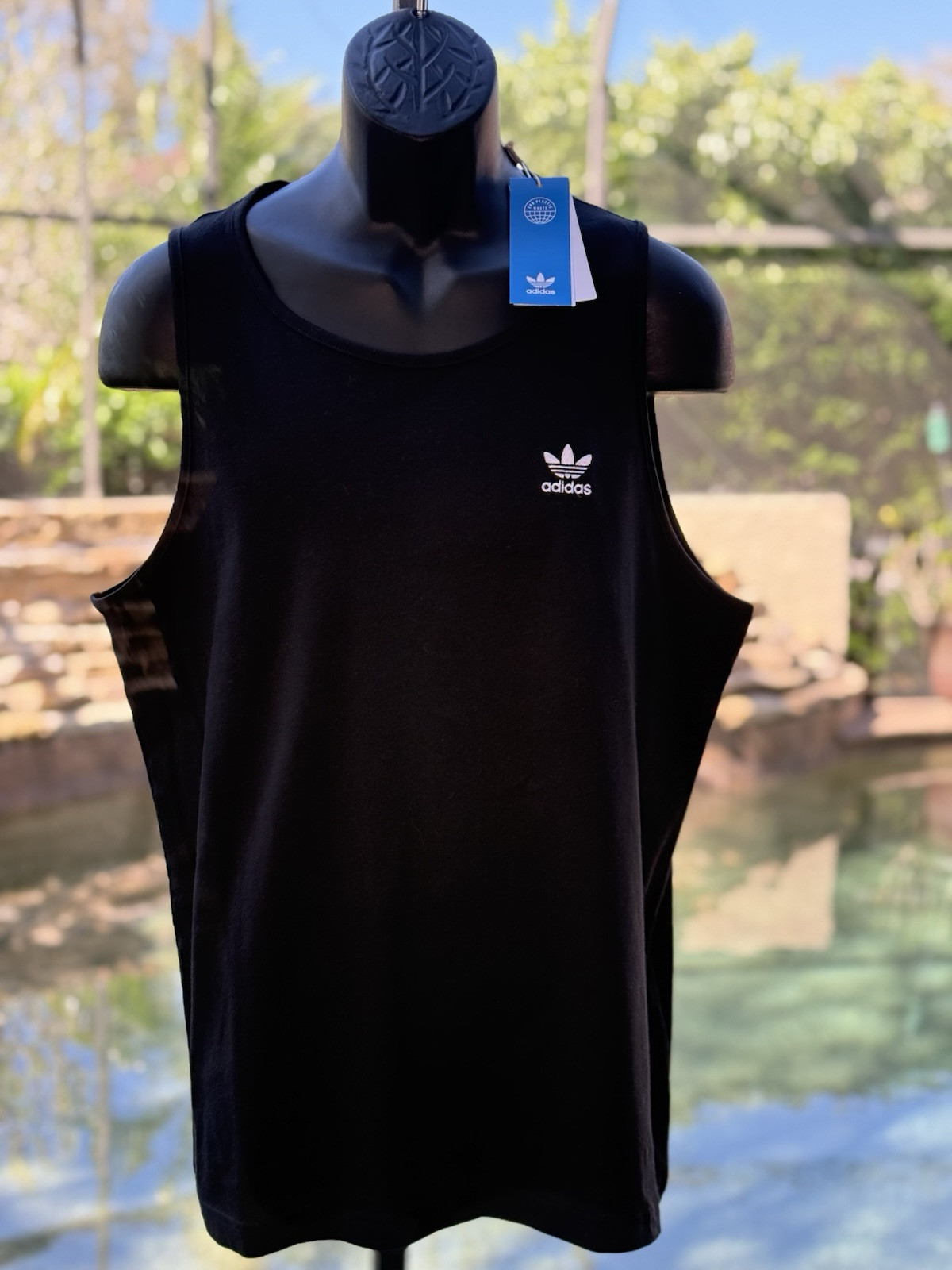 Adidas Essentials Men's Black Tank Top M - Activewear for Gym & Casual Use
