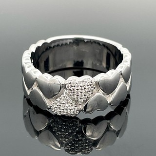 RING GR.19 (CA.60) AUS 925/ SILBER RHODINIERT MIT ZIRKONIA SCHMUCKJAGD