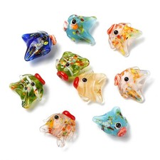 12pcs Fish Lampwork Bead Handmade Spacer Focal Loose Beads for Bracelet Necklace