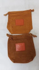 (2) KNOB CREEK BOURBON WHISKEY - PROMO SUEDE LEATHER DRAWSTRING BAG SACK *NEW*