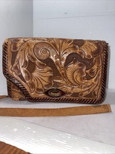 Vintage Hand Tooled Leather Clutch Crossbody Western Floral Purse Repair Project