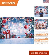 Seamless 10x8ft Christmas Backdrop - Stunning Winter Wonderland for Photoshoots