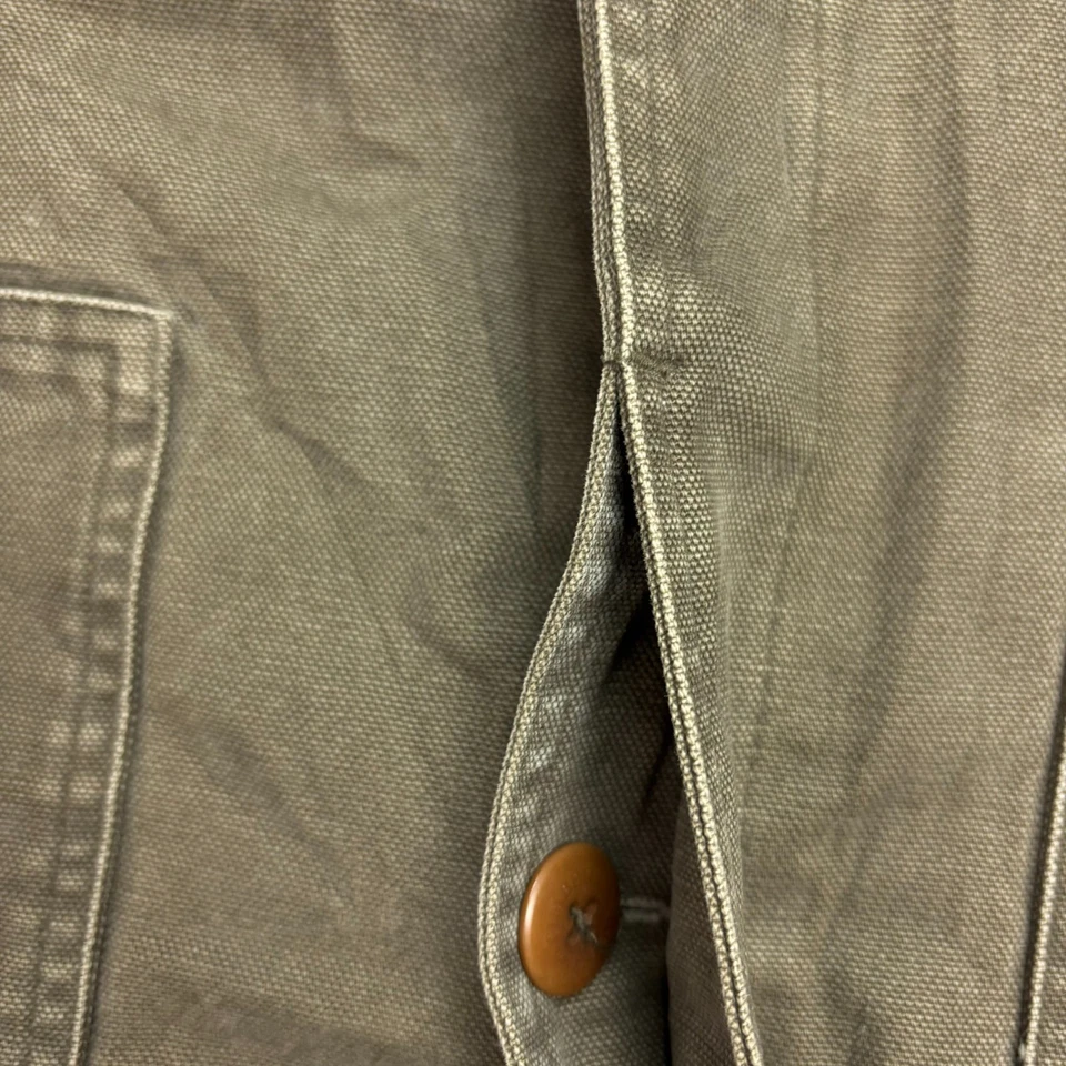 Timberland Jacket Adult Large Green Hunting Canvas Barn Chore Leather Lined Men - Image 4 of 4