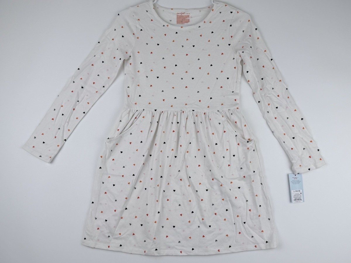 Cat & Jack Cream Heart Long Sleeve Dress Size LARGE(10-12) Girl's | eBay Cat & Jack Cream Heart Long Sleeve Dress Size LARGE(10-12) Girl's | eBay
