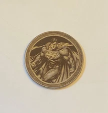 Hobo nickel love token engraved coin folk art Superman man of steel dc comic
