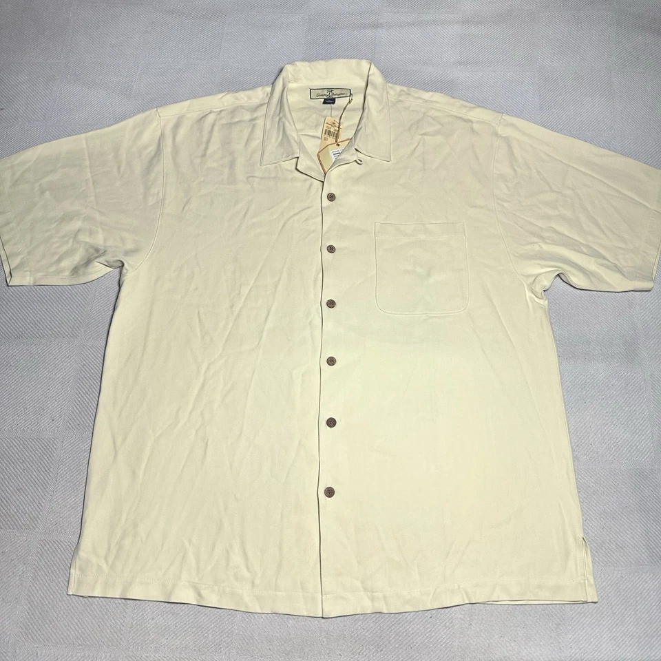 NUEVA Camisa de Campamento Tommy Bahama Hawaiana Caimán Para Hombres XL Espiga Seda Limón Nueva con Etiquetas Foto 2 de 4