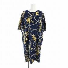 【Dresses】GUCCI Vintage Short Sleeve Dress with Dolphin and Chain Print Size L