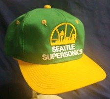 Vintage 1990s SEATTLE SUPERSONICS NBA Basketball Snapback Adjustable Hat G Cap