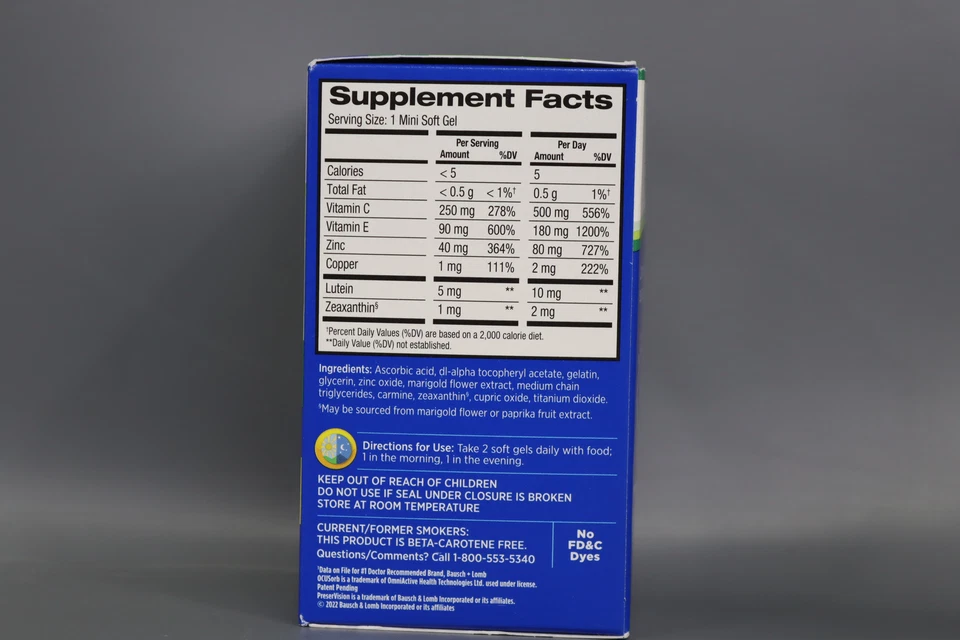 PreserVision AREDS 2 cápsulas blandas de vitaminas para ojos 60 unidades CADUCIDAD: 25/11/2025 Foto 2 de 4