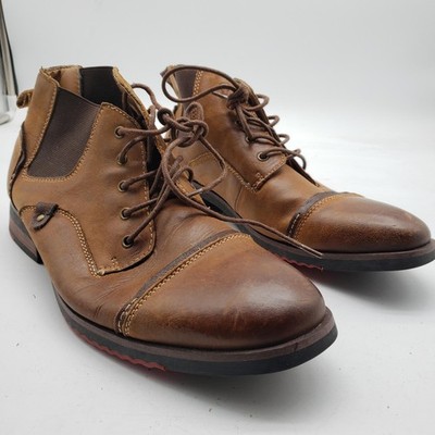 Steve Madden Murdock Boots Mens Size 10 Brown Leather Chukka Casual Cap Toe