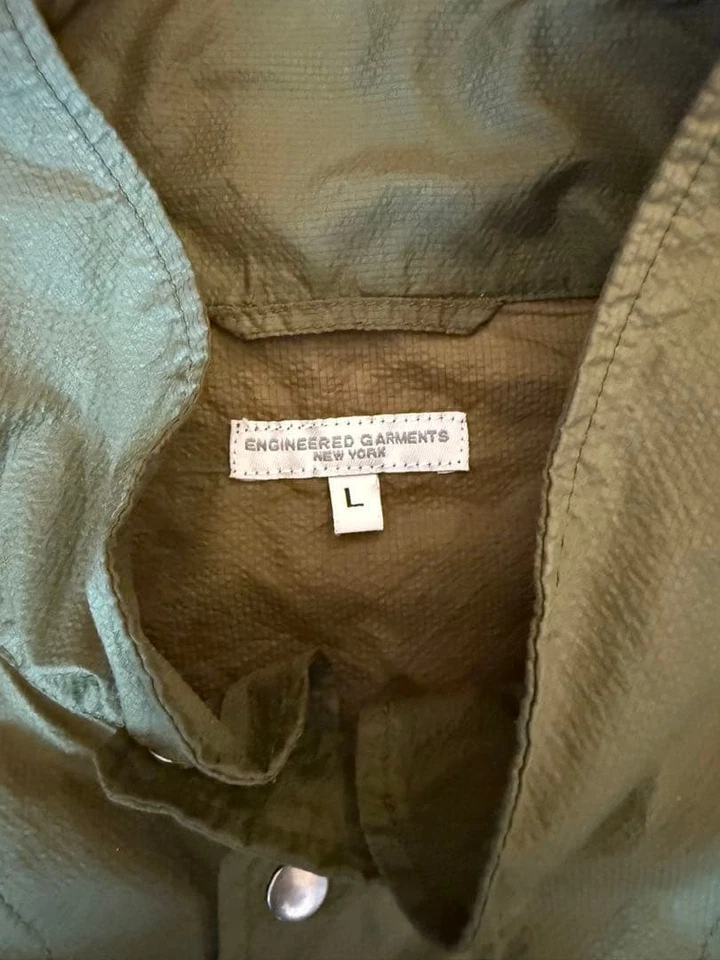 Engineered Garments L Olive Nylon Vest Pockets & Drawstrings Used JAPAN - Image 3 of 4