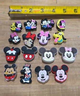 16 pcs Disney Character Croc Charms Mickey Minnie Pluto - Used