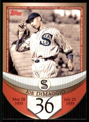 2007 Topps The Streak Before #JDSF36 Joe Dimaggio Seals