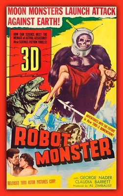 ROBOT MONSTER - Sci-Fi Movie Poster Image - BIG MAGNET 3.5 x 5 in