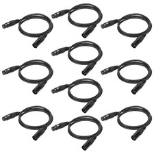 10PCS 6.5ft 3 Pin DMX Cable XLR Male to Female Stage Light Signal Wire DJ Light
