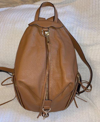 REBECCA MINKOFF Brown Tan Leather JULIAN Backpack Purse Bag  display picture 1