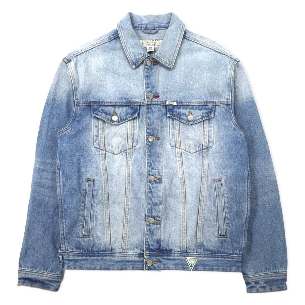 GUESS JEANS Oversized Denim Jacket G Jean M Blue Cotton Back Logo