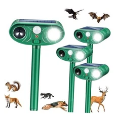 Pack Solar Ultrasonic Animal Repellent Outdoor Cat Rabbit Squirrel Dog Deer 4