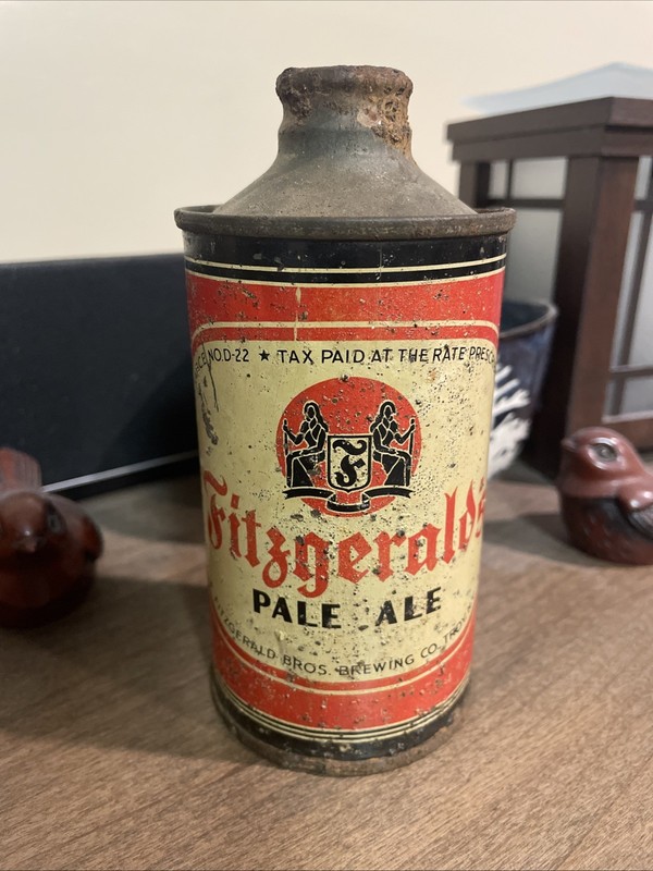 Vtg. Fitzgerald’s J Spout Cone Top Beer Can IRTP 1940’s xxEMPTYxx 🍺🍺🍺