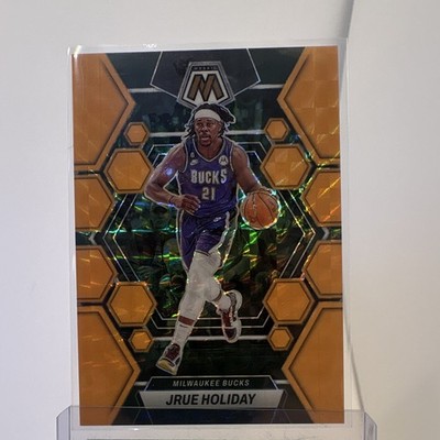 2022-23 Panini Mosaic Jrue Holiday Milwaukee Bucks #158 Orange Fluorescent 02/25