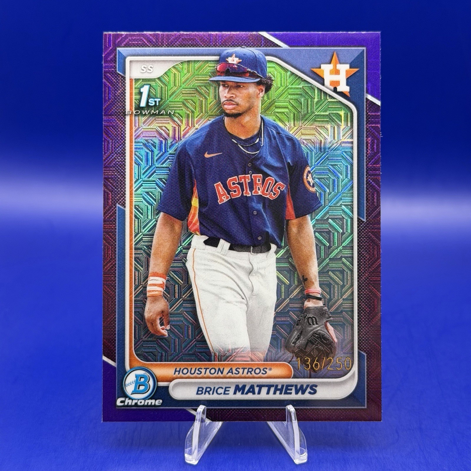 2024 Bowman Chrome Brice Matthews 1st Bowman Purple Mojo Refractor /250 Astros