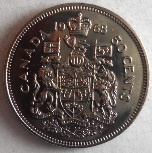 1968 CANADA 50 CENTS - AU/UNC - PROOF LIKE - Excellent Coin - Lot #A4