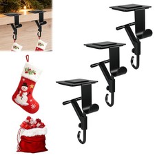 No-Drill Fireplace Stocking and Garland Hanger for Mantel 2-in-1 Adjustable H...