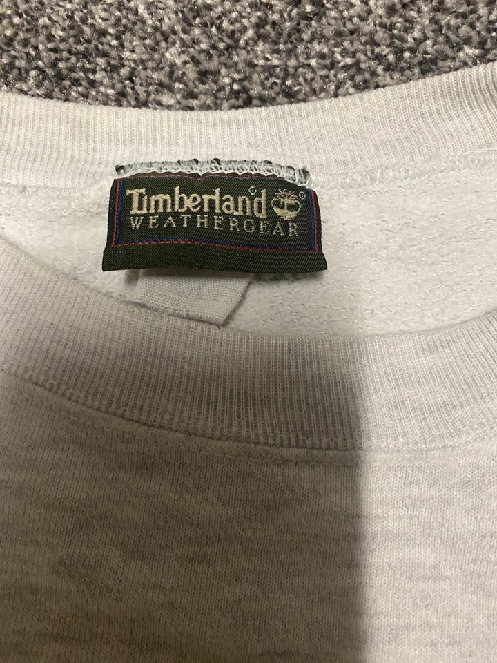 Sudadera Timberland Weathergear cuello redondo, talla XL, gris/azul/amarillo Foto 3 de 3