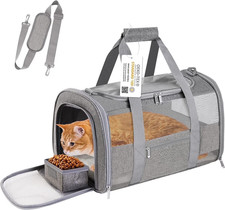 Cat and Small Dog Travel Bag, Tsa-Approved Soft-Sided Pet Tote for Pets under 15