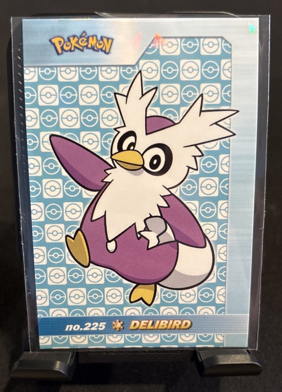 Rare Pokemon Shiny Full Art #225 Delibird Low Pop Cracked Ice Holo Card ⭐️