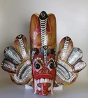 Hand Carved Wooden Wall Hanging Sri Lankan Mask Traditional Devil Cobra