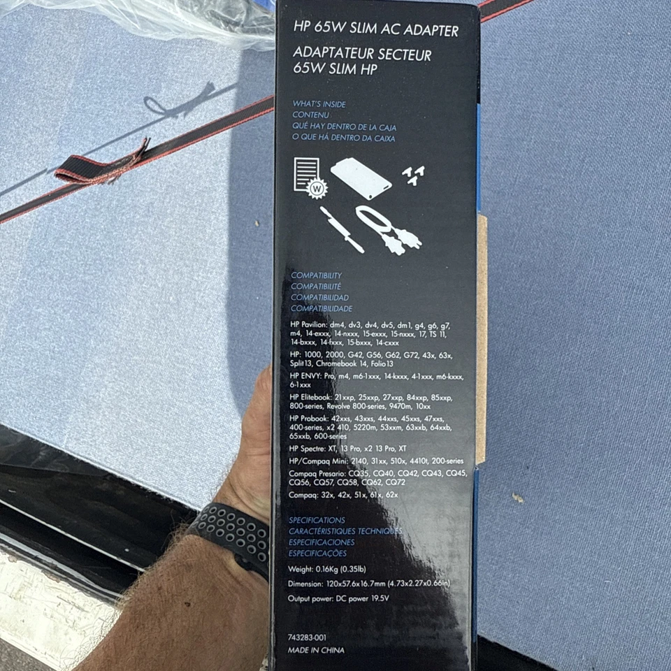 HP 65W slim AC Adapter open box never used - Image 3 of 3