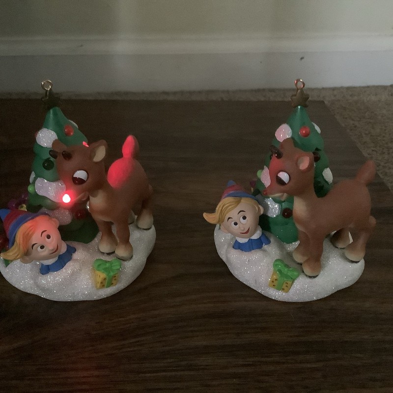 Rudolph the Red Nosed Reindeer Ornament Lighted American Greetings Rare X #2